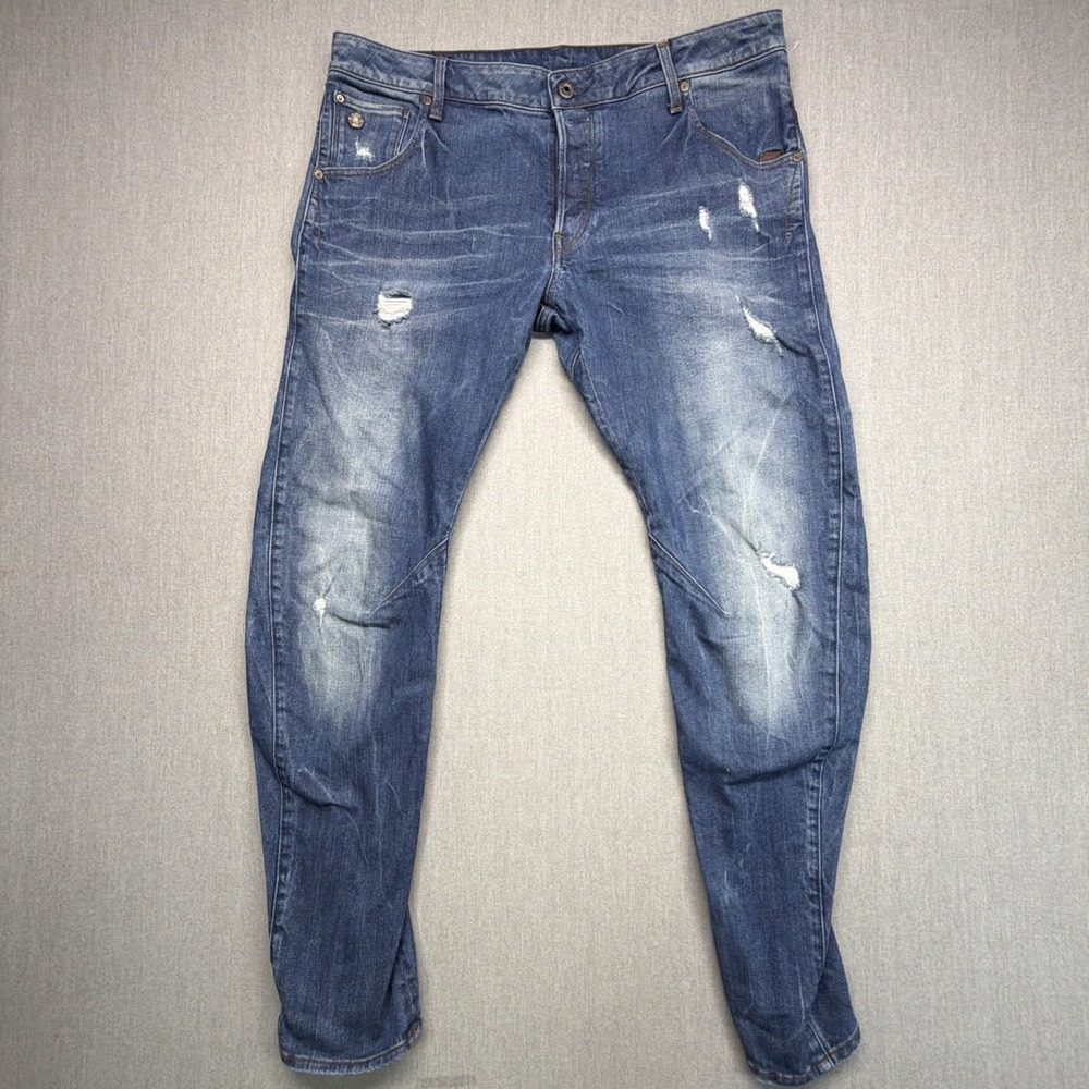 Gstar Raw Arc 3D Slim Jeans Mens Size 36x32 (Fits 38x32) Distress Skater Punk